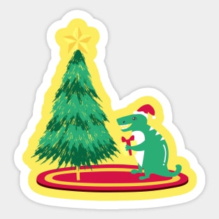 Christmas t-rex dinosaur Sticker